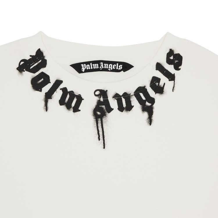 Palm Angels Neck Logo Tee 'Off White/Black'