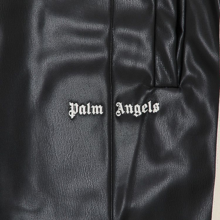 Palm Angels Leather Effect Track Pants 'Black/Off White'