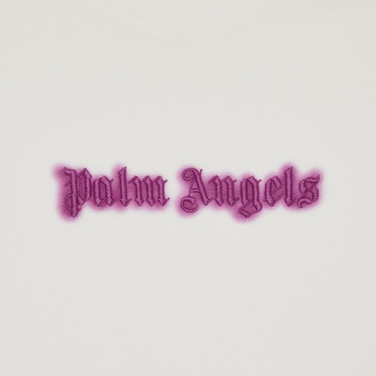 Palm Angels Neon Logo Tee Dress 'Off White/Fuschia'