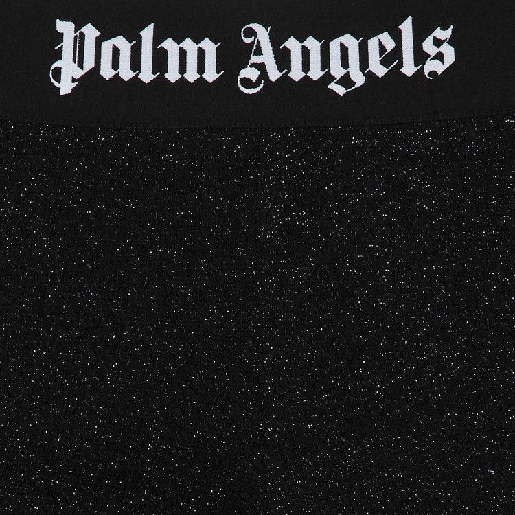 Palm Angels Logo Tape Lurex Pants 'Black/Black'