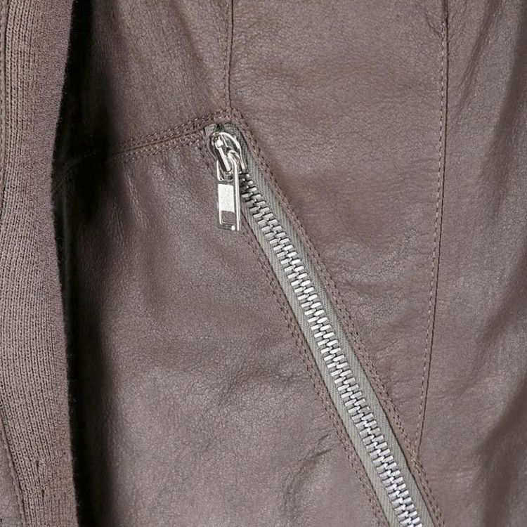 Rick Owens Giacca In Pelle Zipped Naska Biker Jacket 'Darkdust'