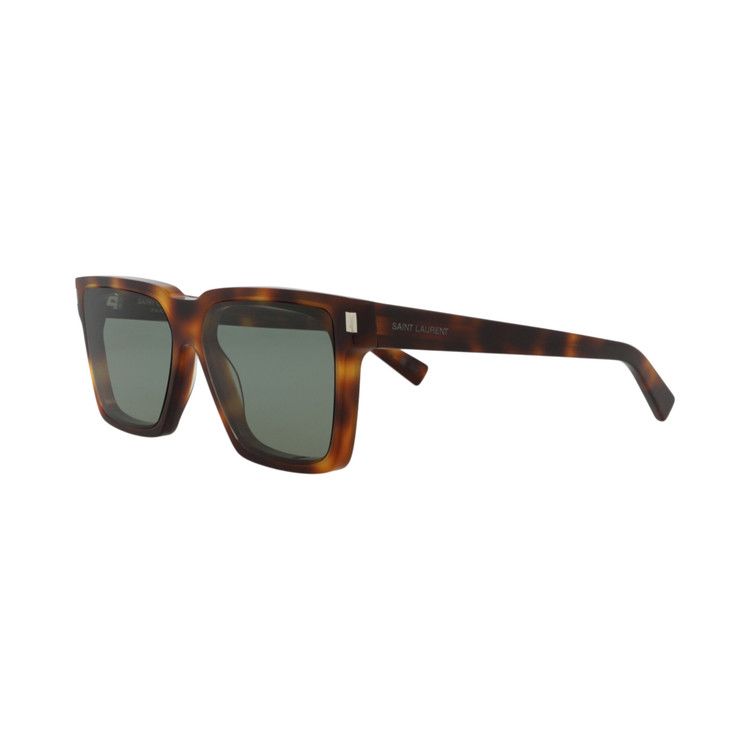 Saint Laurent Square Sunglasses 'Havana/Green'