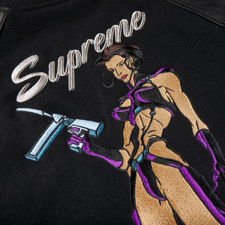 Supreme Aeon Flux Varsity Jacket 'Black'