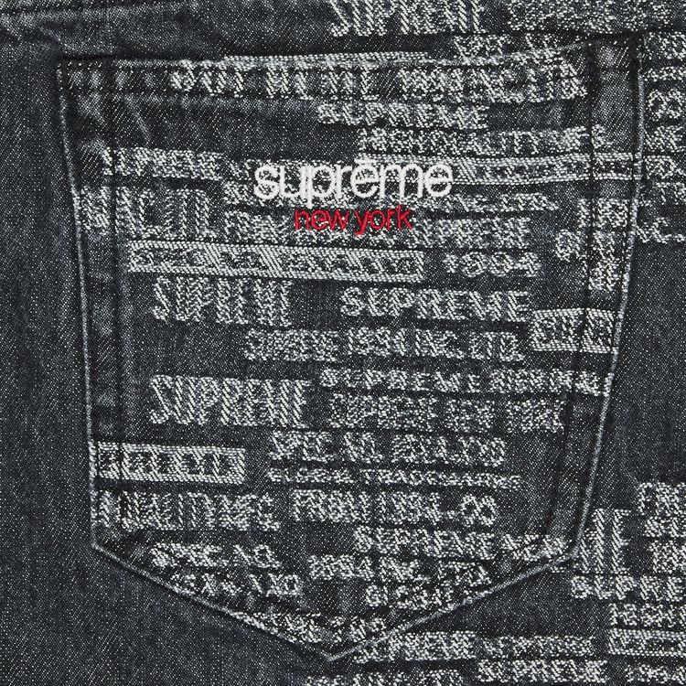 Supreme Trademark Jacquard Baggy Jean 'Washed Black'