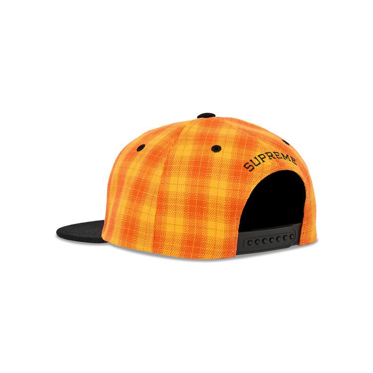 Supreme Script Logo 6-Panel 'Orange Plaid'