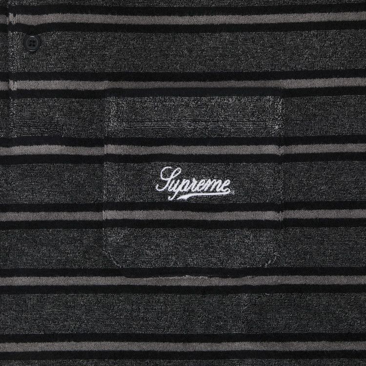 Supreme Stripe Terry Short-Sleeve Polo 'Black'