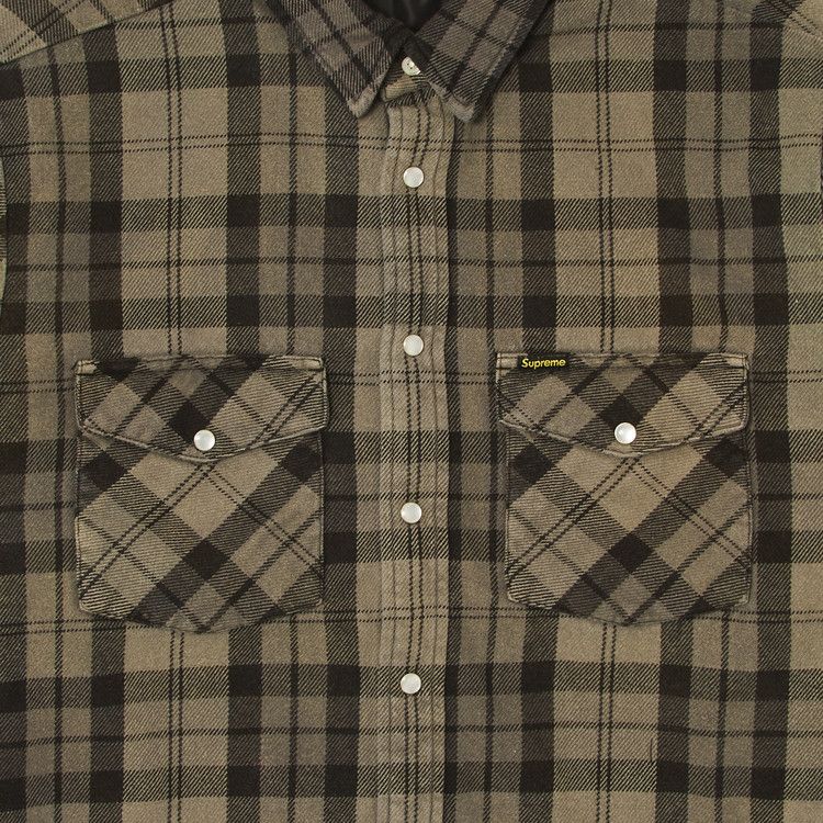 Supreme Quilted Flannel Snap Shirt 'Black'