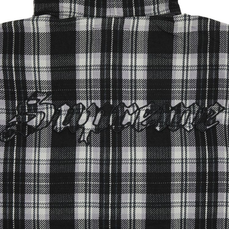 Supreme Printed Hooded Flannel Shirt 'Black'