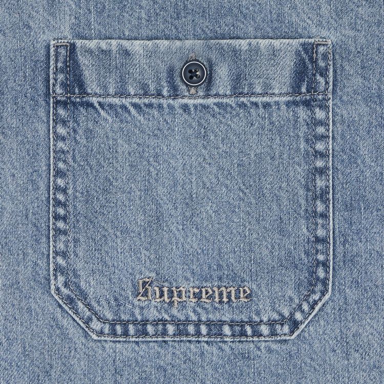 Supreme Hooded Denim Shirt 'Washed Indigo'