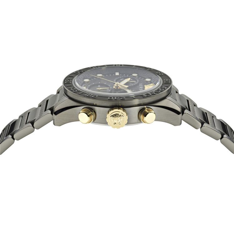 Versace Greca Dome Chrono Bracelet Watch 'Gun'
