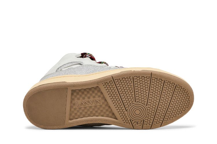 Lanvin Curb Leather and Glitter Sneakers 'White'